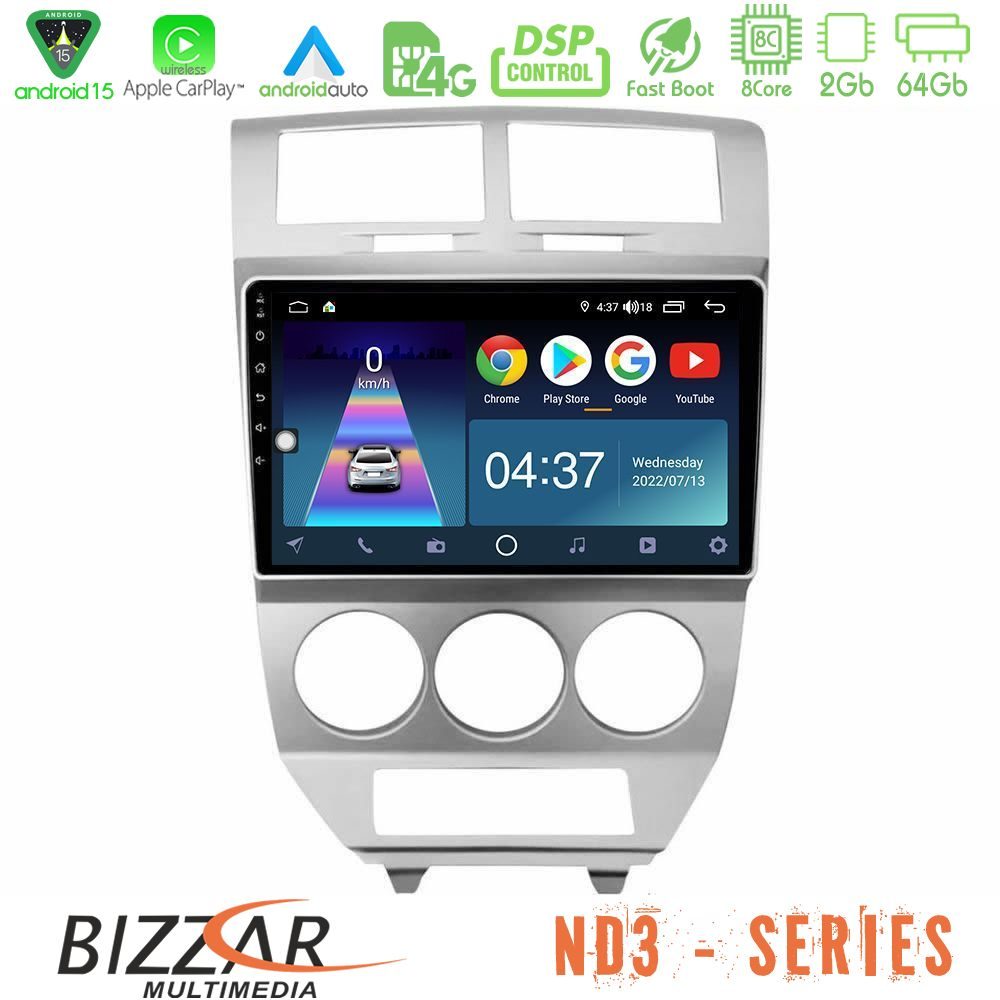 Bizzar ND3 Series 8Core Android15 2+64GB Dodge Caliber 2006-2011 Navigation Multimedia Tablet 10"