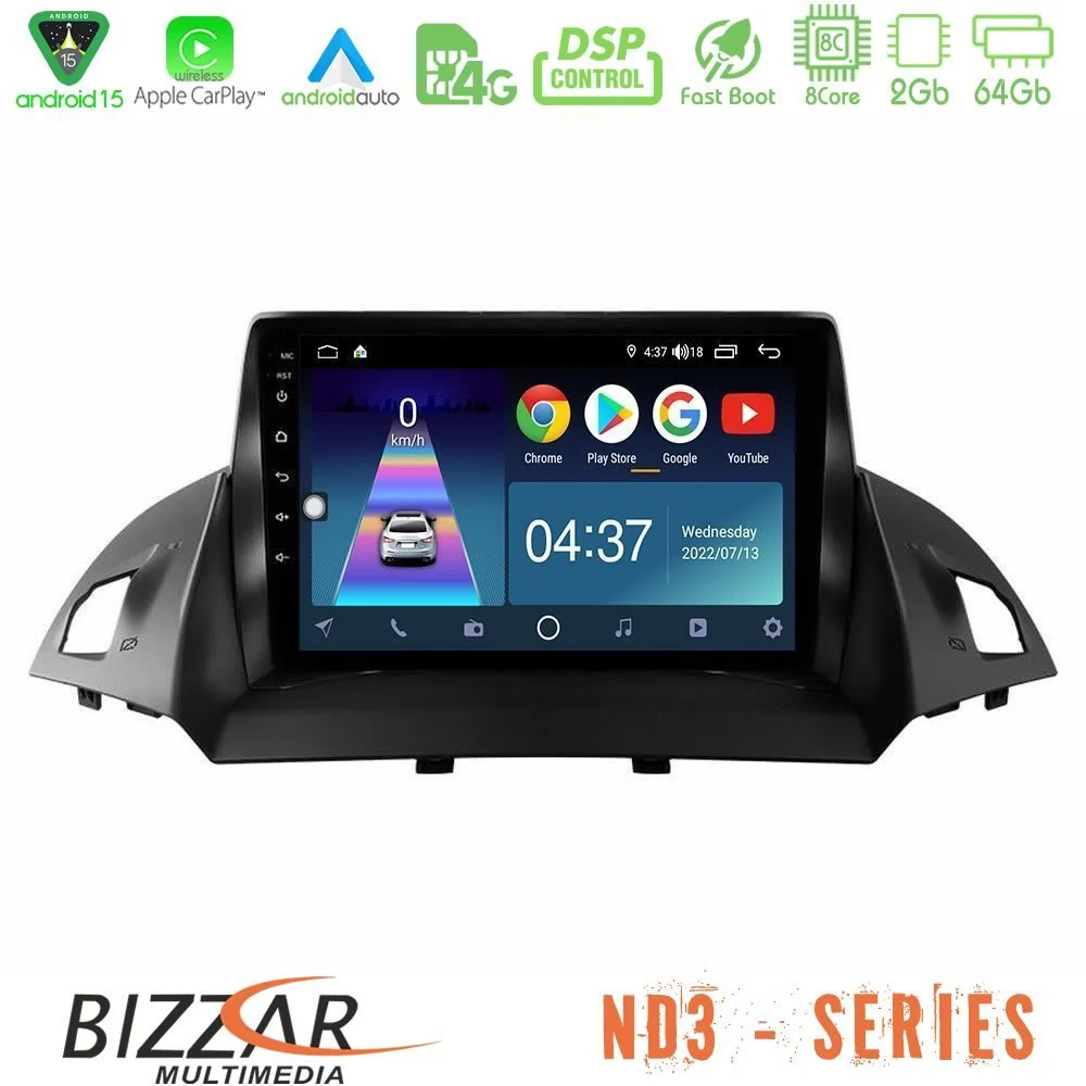 Bizzar ND3 Series 8Core Android15 2+64GB  Ford C-Max/Kuga Navigation Multimedia Tablet 9"