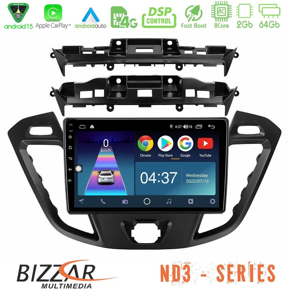 Bizzar ND3 Series 8Core Android15 2+64GB Ford Transit Custom/Tourneo Custom Navigation Multimedia Tablet 9"
