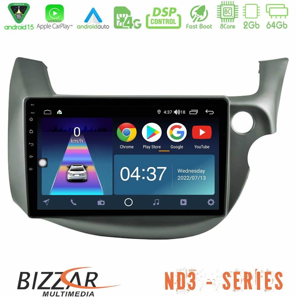Bizzar ND3 Series 8Core Android15 2+64GB Honda Jazz (Fit) 2009-2013 RHD Navigation Multimedia Tablet 10"