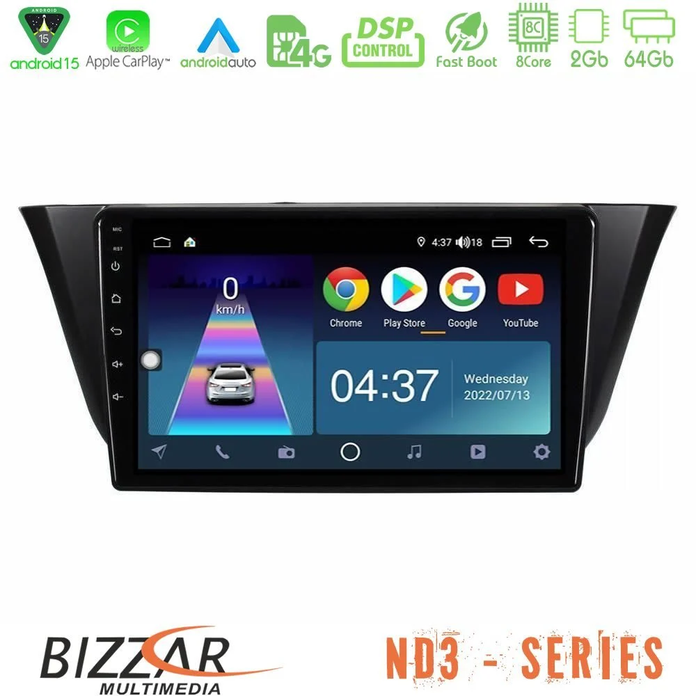 Bizzar ND3 Series 8Core Android15 2+64GB Iveco Daily 2014-2025 Navigation Multimedia Tablet 9"