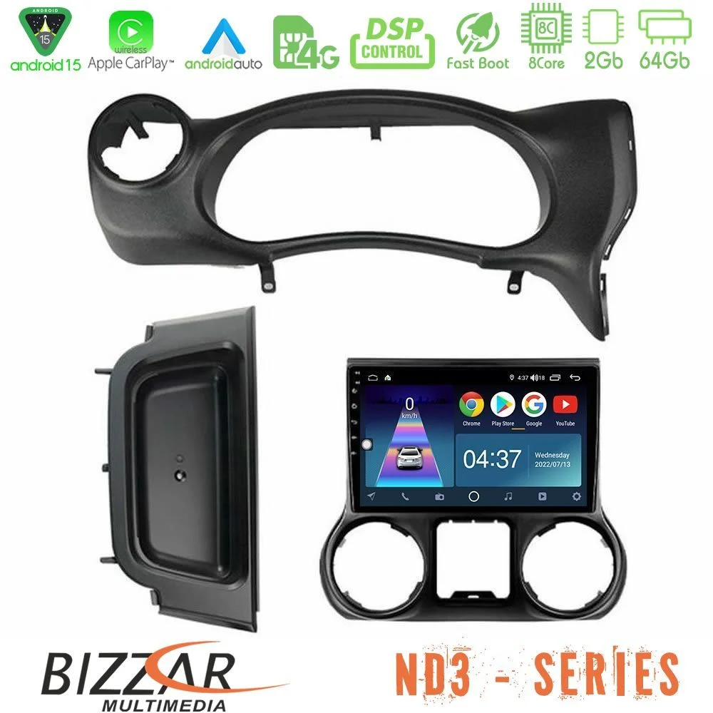 Bizzar ND3 Series 8Core Android15 2+64GB  Jeep Wrangler 2014-2017 Navigation Multimedia Tablet 10"