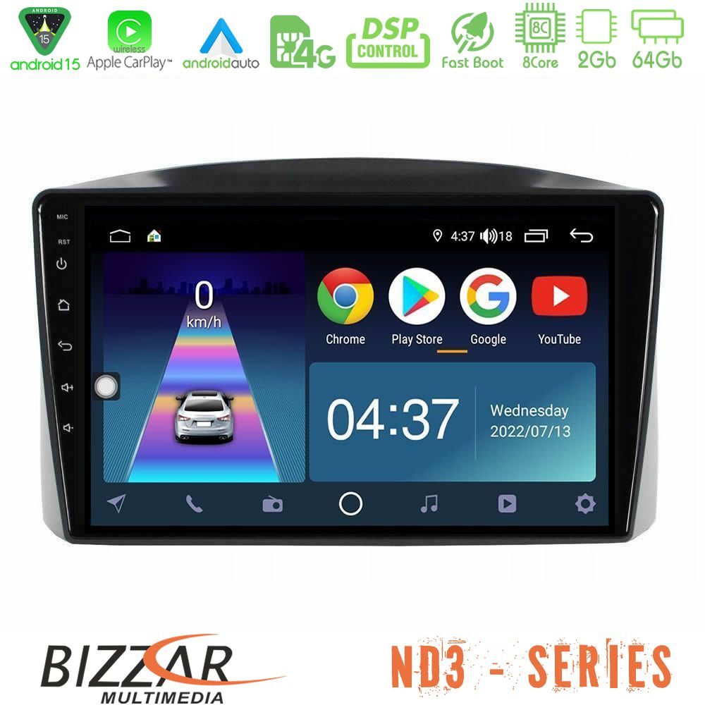 Bizzar ND3 Series 8Core Android15 2+64GB Jeep Grand Cherokee 2005-2007 Navigation Multimedia Tablet 10"