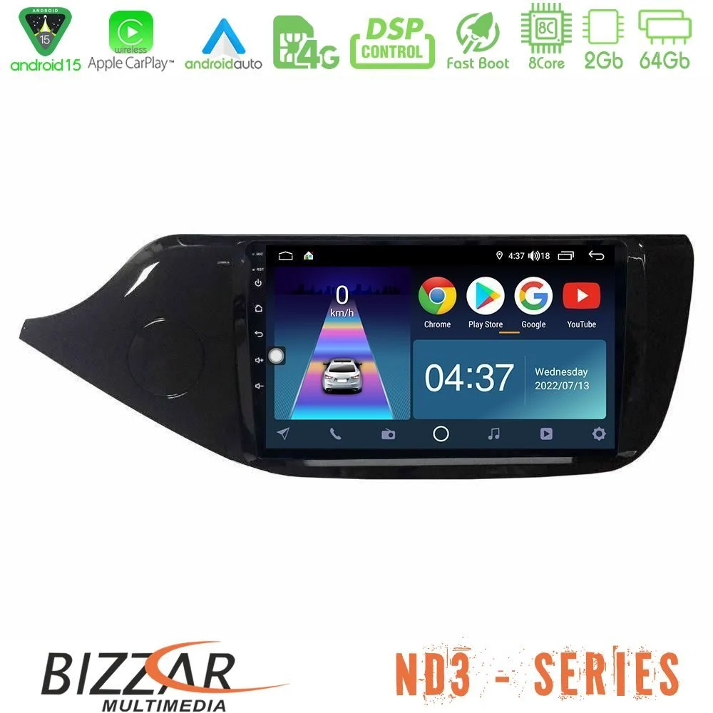 Bizzar ND3 Series 8Core Android15 2+64GB Kia Ceed 2013-2017 Navigation Multimedia Tablet 9"