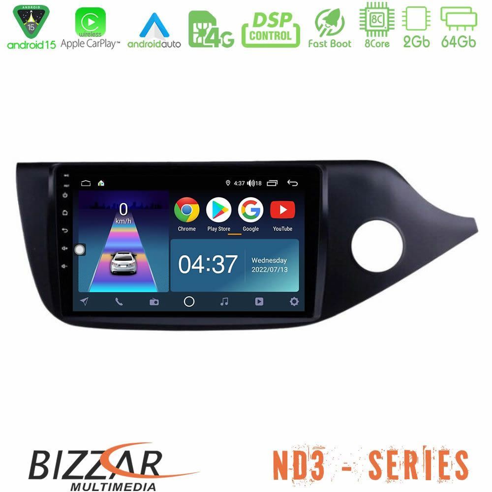 Bizzar ND3 Series 8Core Android15 2+64GB Kia Cee’d/ProCeed 2013-2017 RHD Navigation Multimedia Tablet 9"