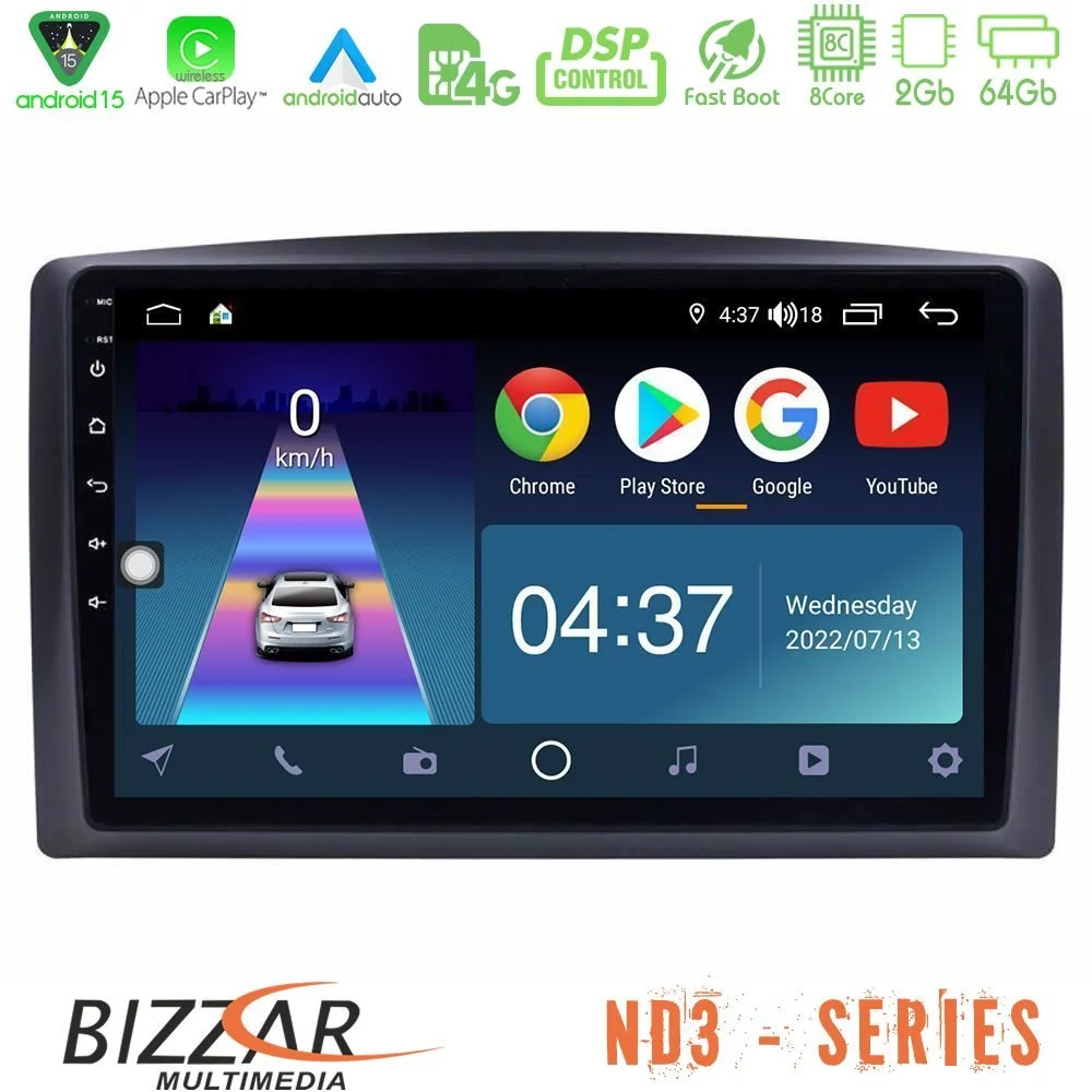 Bizzar ND3 Series 8Core Android15 2+64GB  Mercedes Vito 2015-2021 Navigation Multimedia Tablet 10"