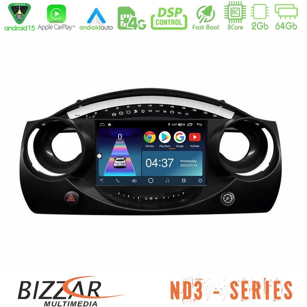 Bizzar ND3 Series 8Core Android15 2+64GB  Mini Cooper R50 Navigation Multimedia Tablet 9"