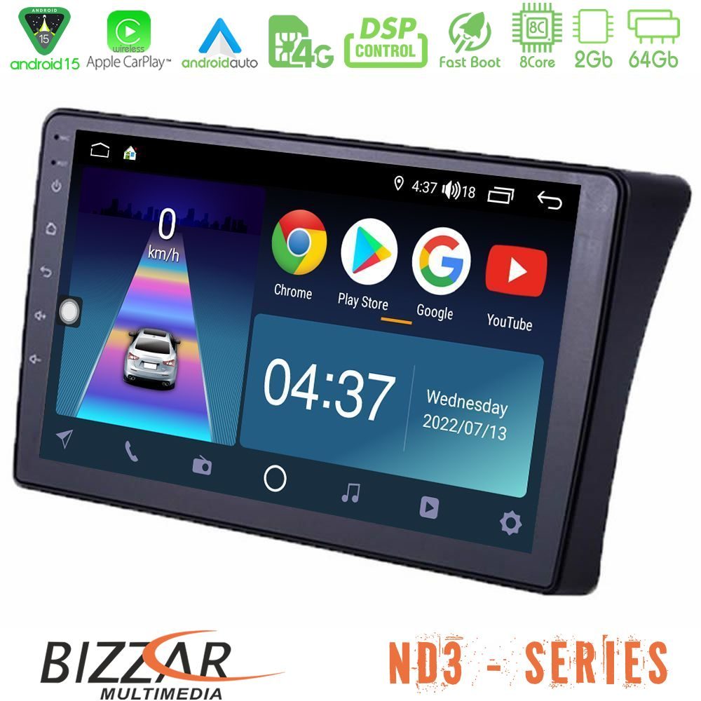 Bizzar ND3 Series 8Core Android15 2+64GB  Nissan Navara D40 Navigation Multimedia Tablet 9"