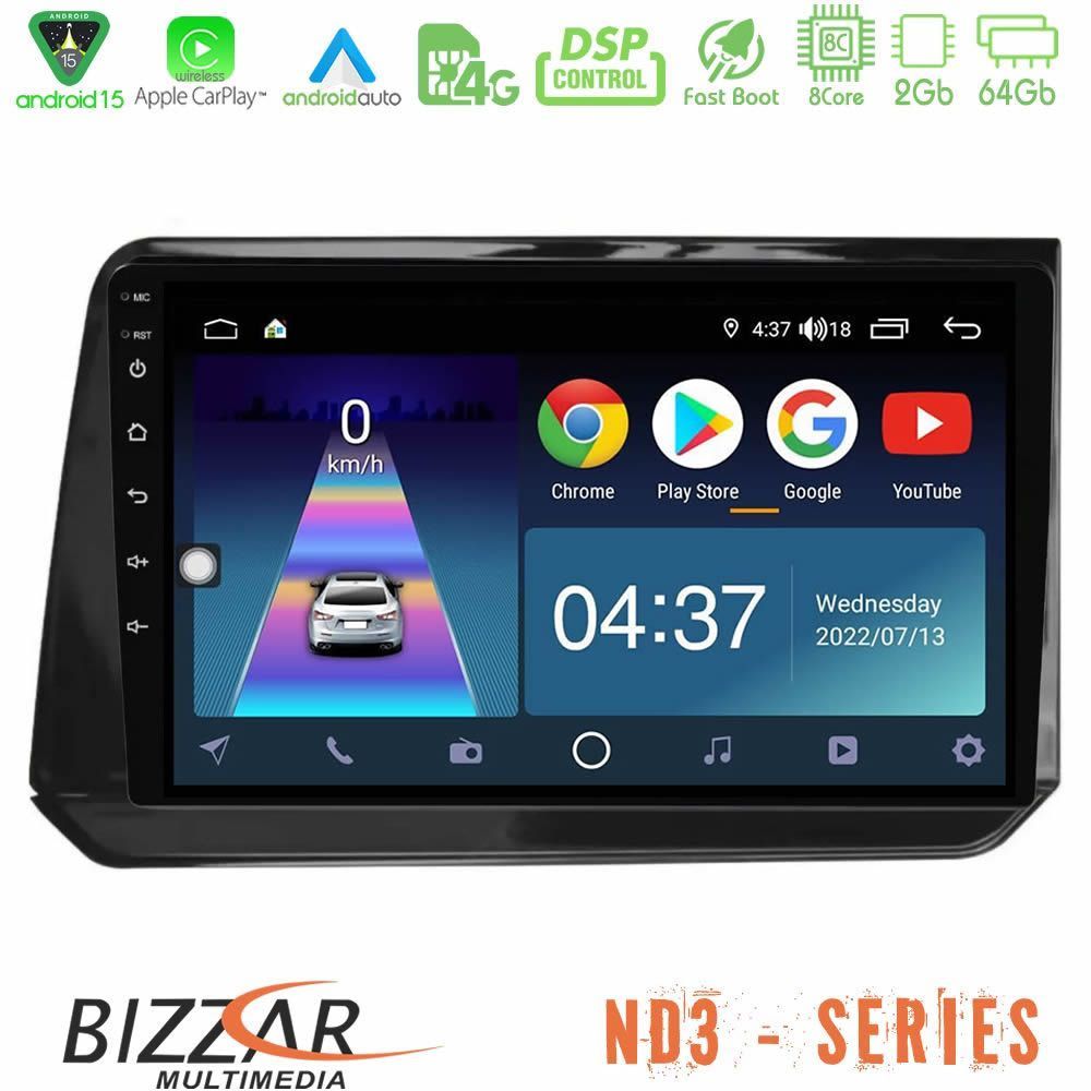 Bizzar ND3 Series 8Core Android15 2+64GB Nissan Note 2021-2026 RHD Navigation Multimedia Tablet 10"