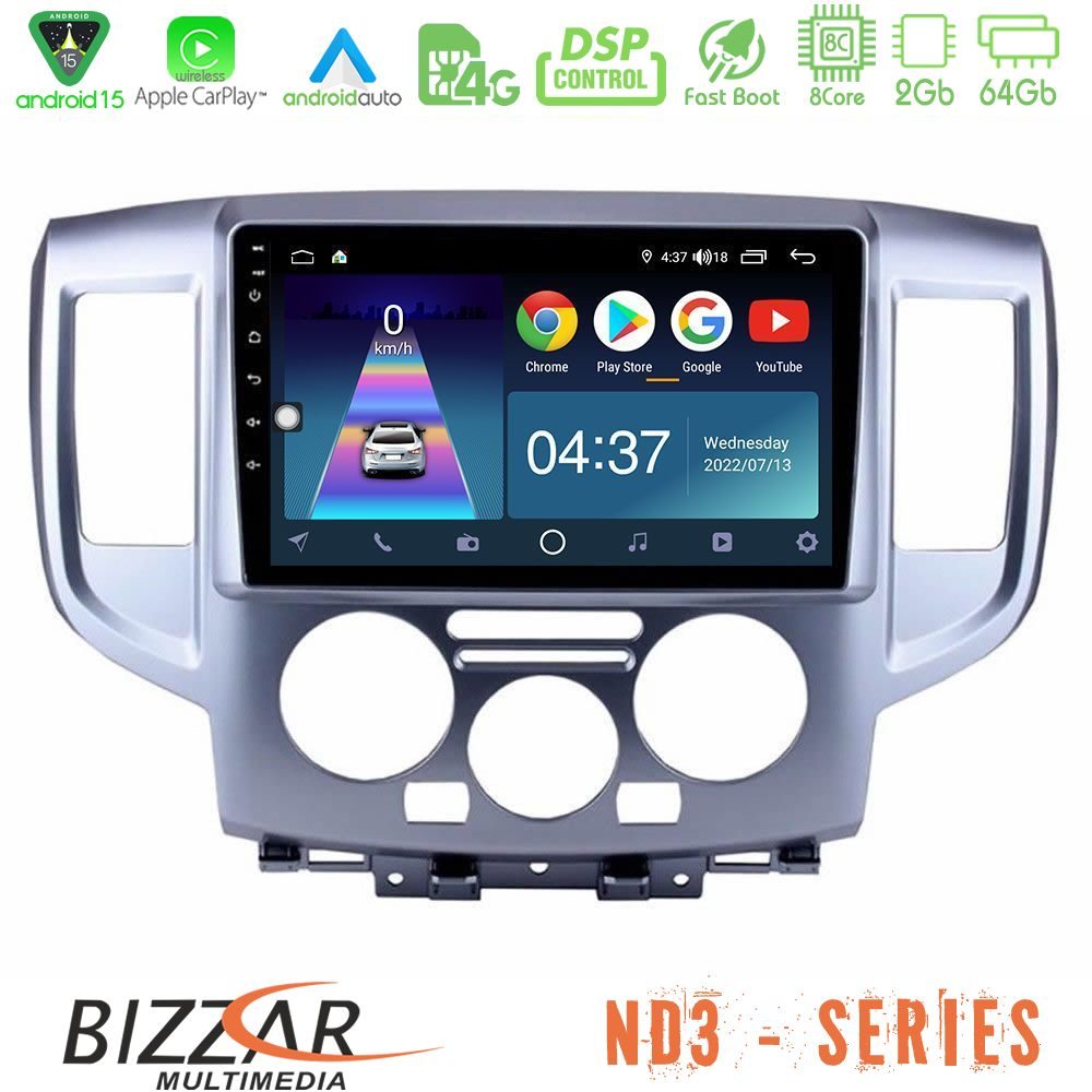 Bizzar ND3 Series 8Core Android15 2+64GB  Nissan NV200 Navigation Multimedia Tablet 9"