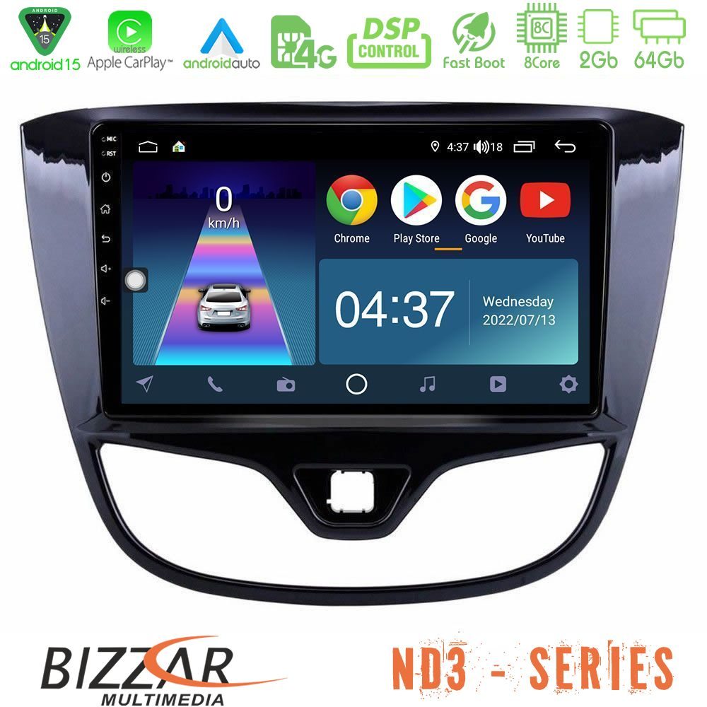 Bizzar ND3 Series 8Core Android15 2+64GB  Opel Karl 2017-2019 Navigation Multimedia Tablet 9"