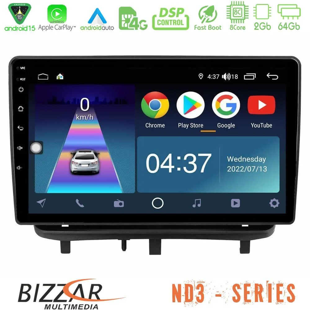 Bizzar ND3 Series 8Core Android15 2+64GB Opel Corsa D 2006-2014 Navigation Multimedia Tablet 9"