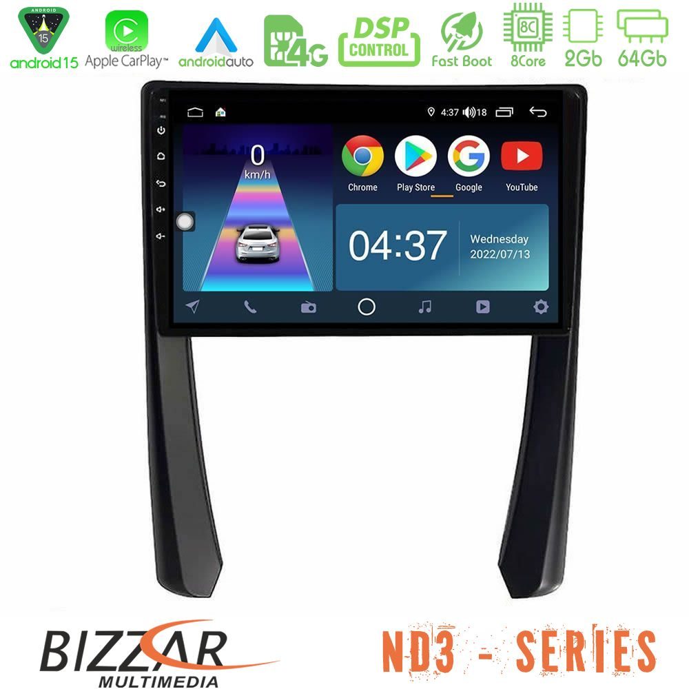 Bizzar ND3 Series 8Core Android15 2+64GB  Porsche 911/Cayman/Boxster Navigation Multimedia Tablet 9"