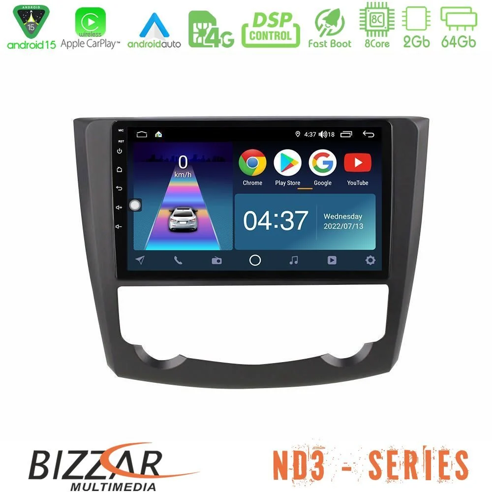Bizzar ND3 Series 8Core Android15 2+64GB Renault Kadjar Navigation Multimedia Tablet 9"