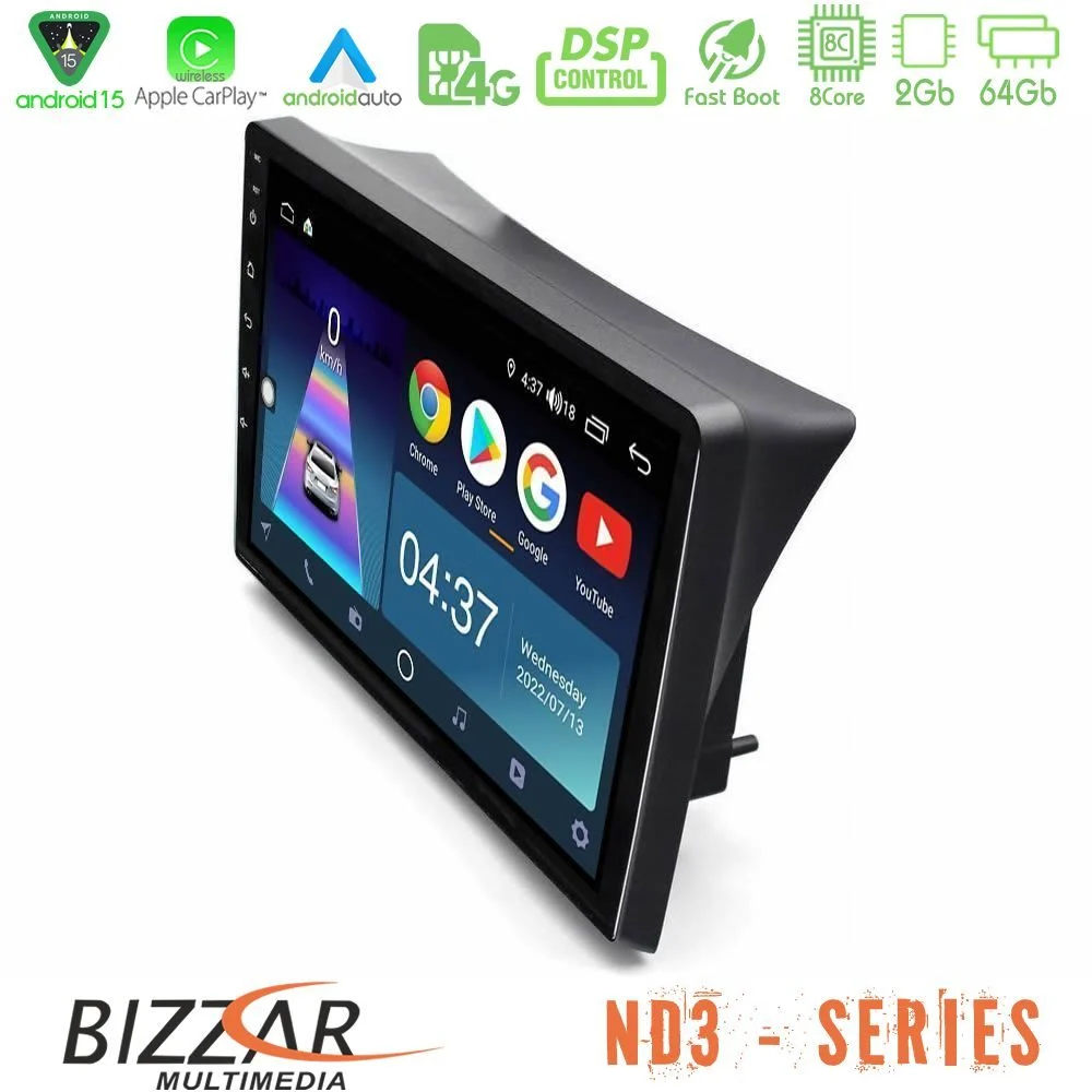 Bizzar ND3 Series 8Core Android15 2+64GB Opel Vivaro/Renault Trafic/Nissan Primastar Navigation Multimedia Tablet 10"