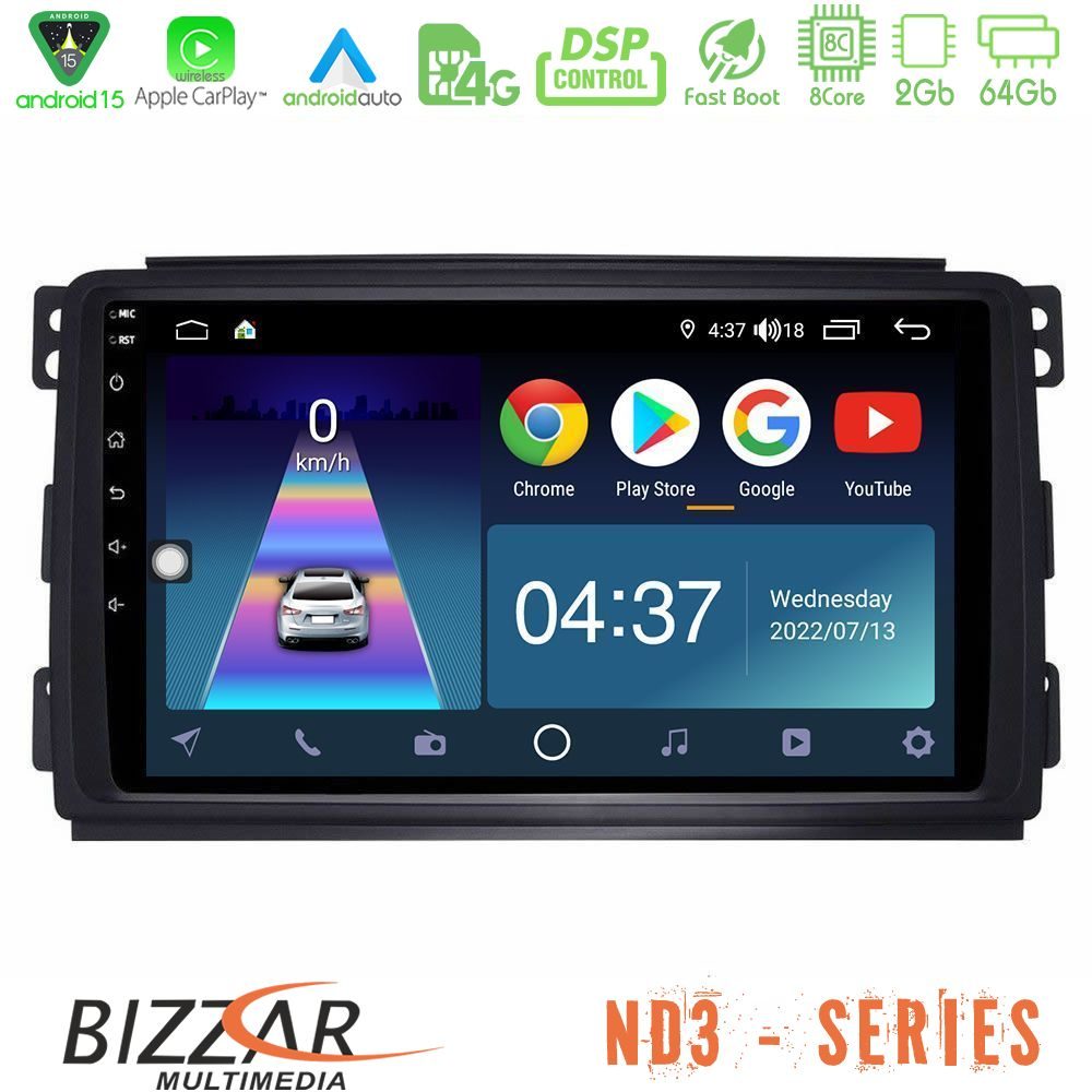 Bizzar ND3 Series 8Core Android15 2+64GB  Smart 451 Navigation Multimedia Tablet 9"