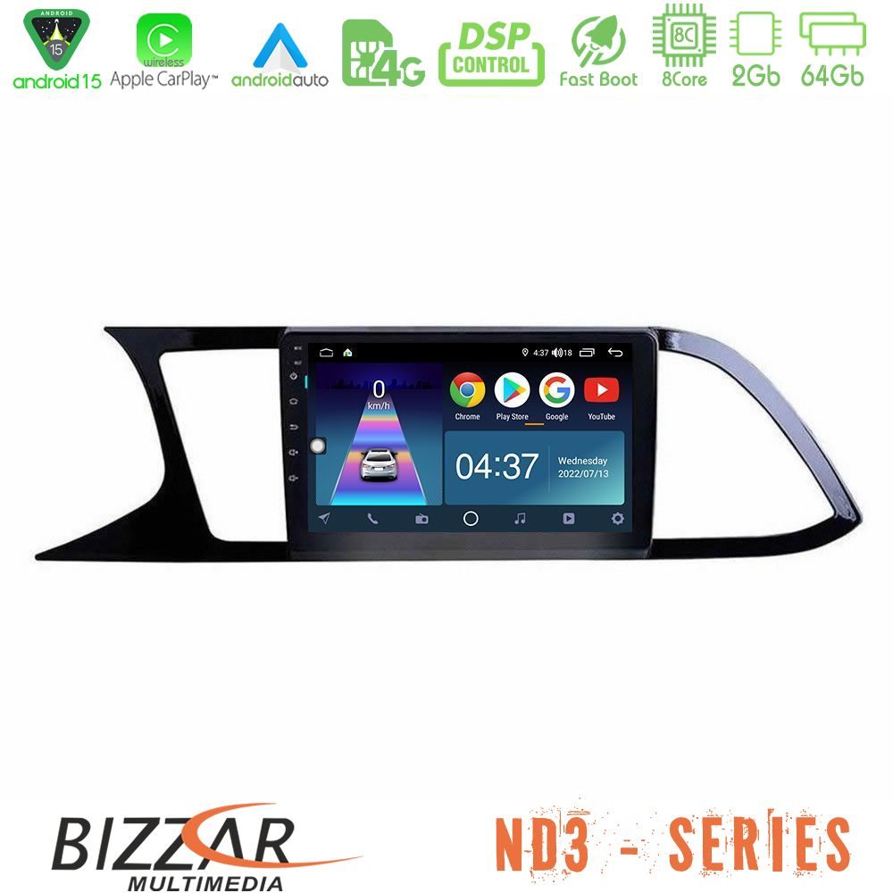 Bizzar ND3 Series 8Core Android15 2+64GB Seat Leon 2013 – 2019 Navigation Multimedia Tablet 9"