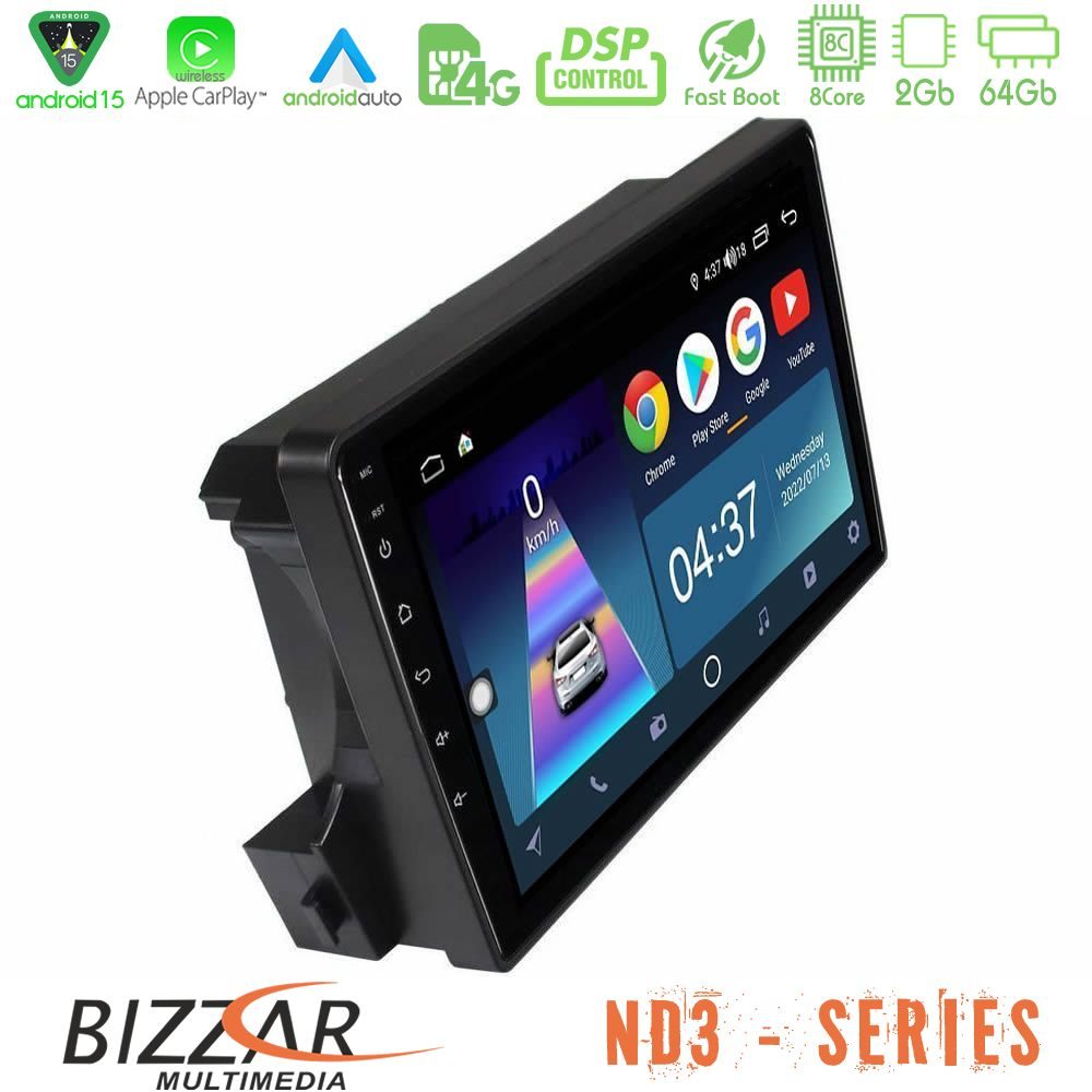 Bizzar ND3 Series 8Core Android15 2+64GB Ssangyong Actyon/Kyron 2005-2014 Navigation Multimedia Tablet 9"