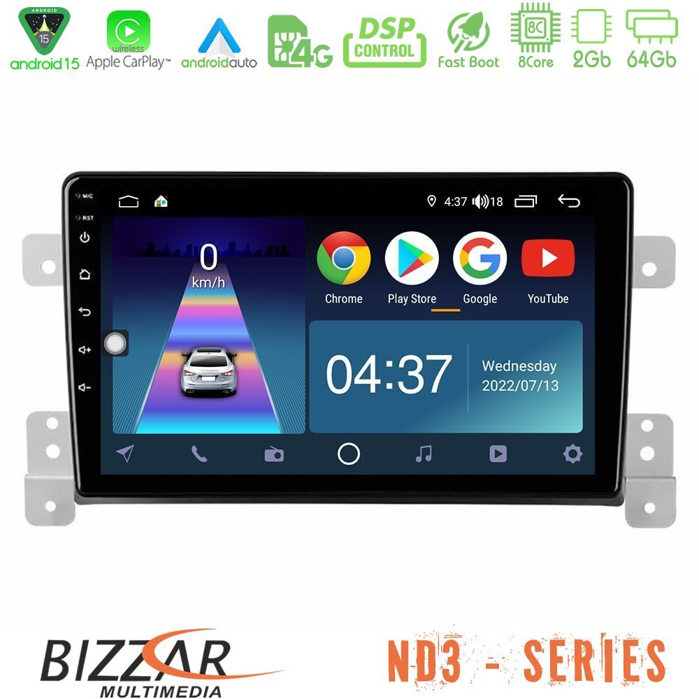 Bizzar ND3 Series 8Core Android15 2+64GB  Suzuki Grand Vitara Navigation Multimedia Tablet 9"