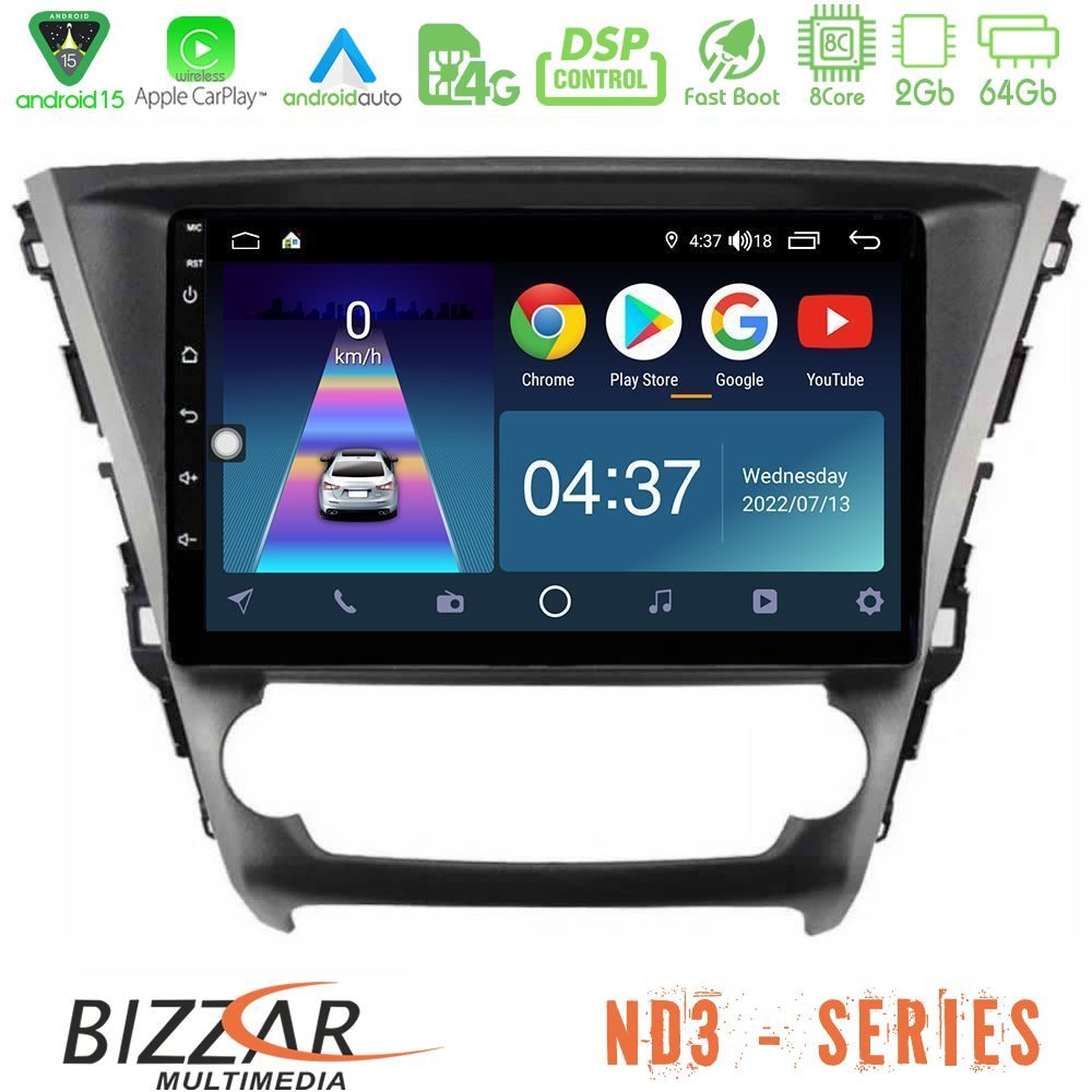 Bizzar ND3 Series 8Core Android15 2+64GB  Toyota Avensis 2015-2018 Navigation Multimedia Tablet 9"