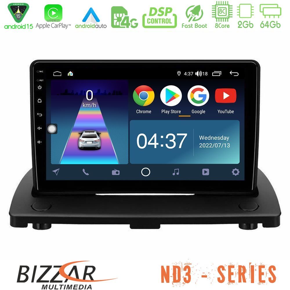Bizzar ND3 Series 8Core Android15 2+64GB Volvo XC90 2006-2014 Navigation Multimedia Tablet 9"