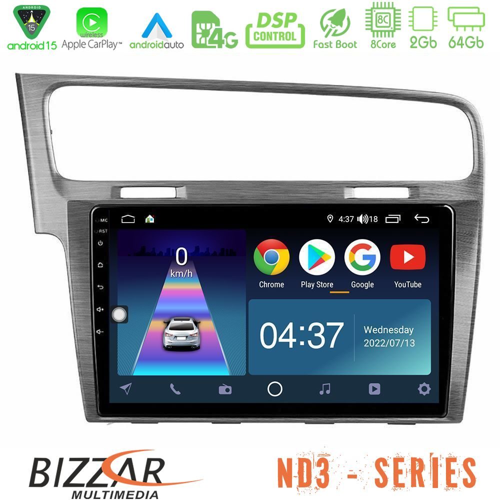 Bizzar ND3 Series 8Core Android15 2+64GB VW GOLF 7 Navigation Multimedia Tablet 10"