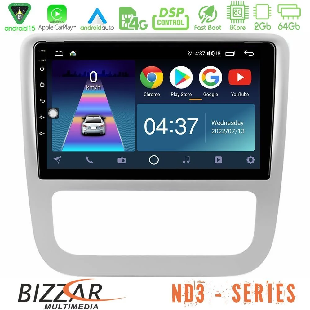 Bizzar ND3 Series 8Core Android15 2+64GB  VW Scirocco 2008-2014 Navigation Multimedia Tablet 9"