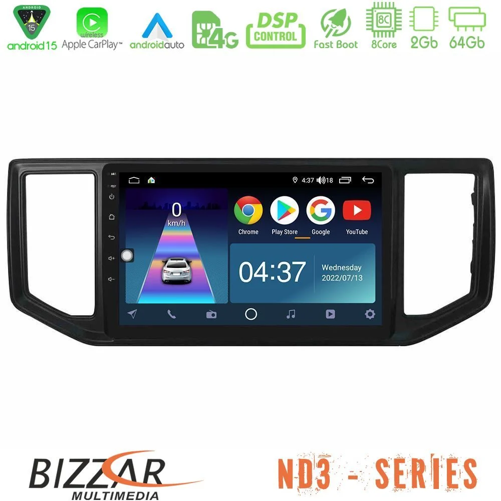 Bizzar ND3 Series 8Core Android15 2+64GB VW Amarok 2017-2022 Navigation Multimedia Tablet 9"