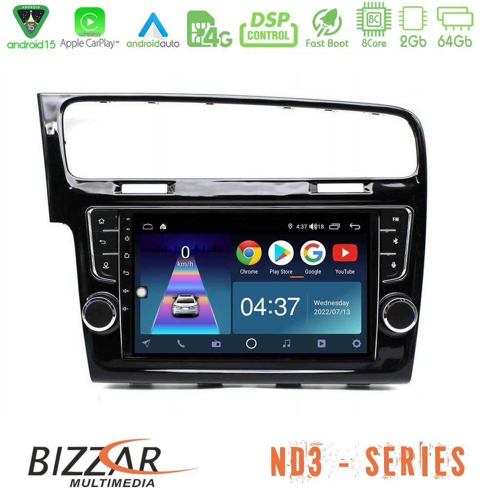 Bizzar ND3 Series 8Core Android15 2+64GB VW GOLF 7 Navigation Multimedia Tablet 9" (OEM Look)