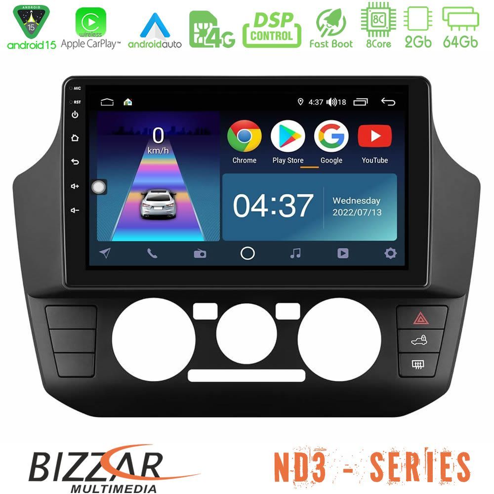 Bizzar ND3 Series 8Core Android15 2+64GB VW Up/Skoda Citigo/Seat Mii Navigation Multimedia Tablet 9"