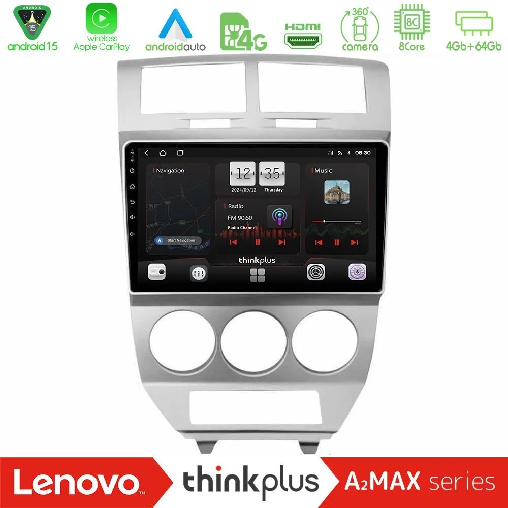 Lenovo Thinkplus A2MAX Series 8Core Android15 4+64GB Dodge Caliber 2006-2011 Navigation Multimedia Tablet 10"