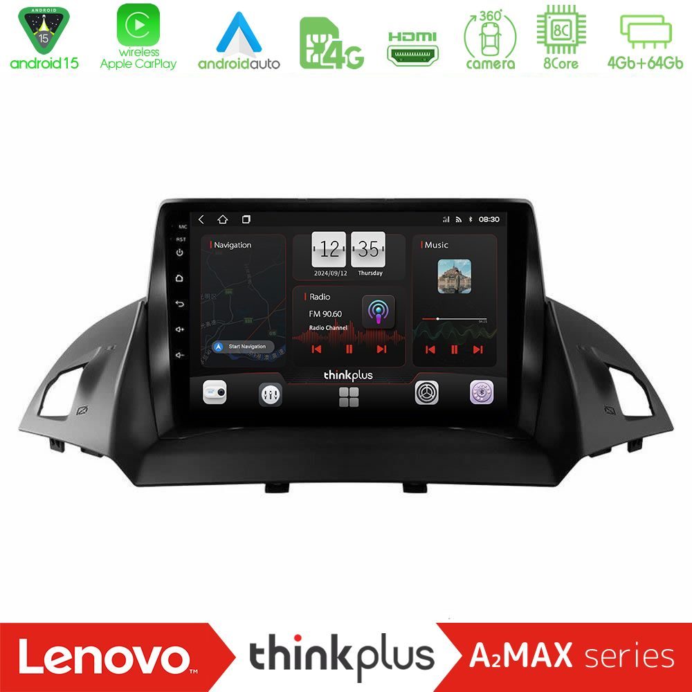 Lenovo Thinkplus A2MAX Series 8Core Android15 4+64GB  Ford C-Max/Kuga Navigation Multimedia Tablet 9"