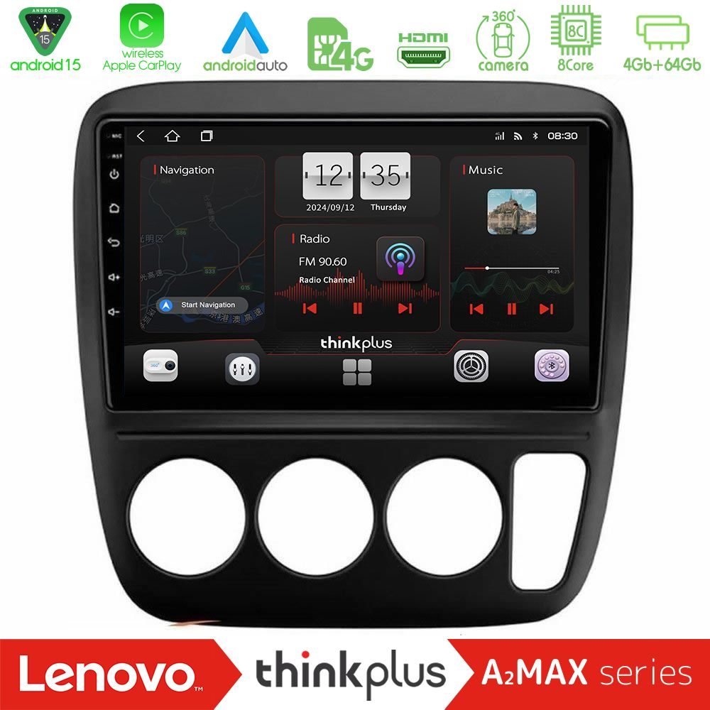 Lenovo Thinkplus A2MAX Series 8Core Android15 4+64GB  Honda CRV 1997-2001 Navigation Multimedia Tablet 9"