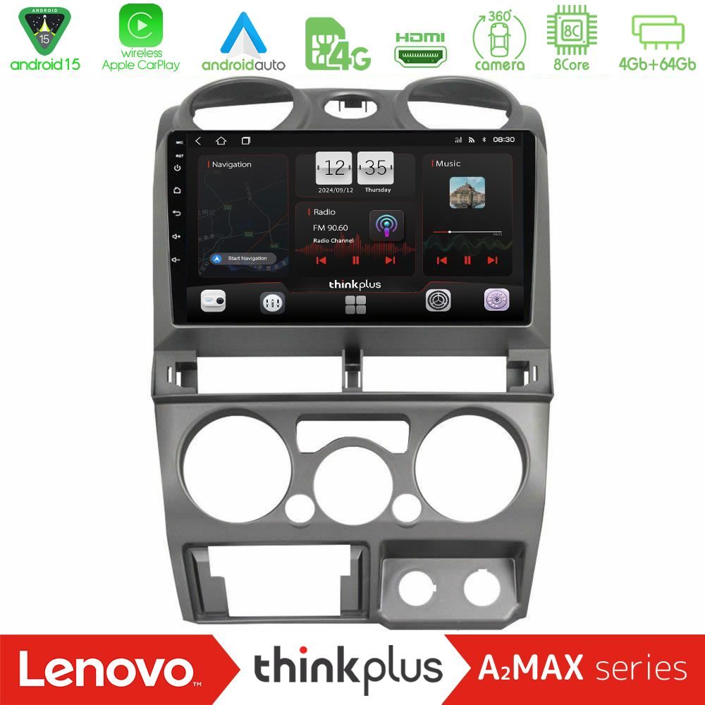 Lenovo Thinkplus A2MAX Series 8Core Android15 4+64GB Isuzu D-Max 2007-2011 Navigation Multimedia Tablet 9"