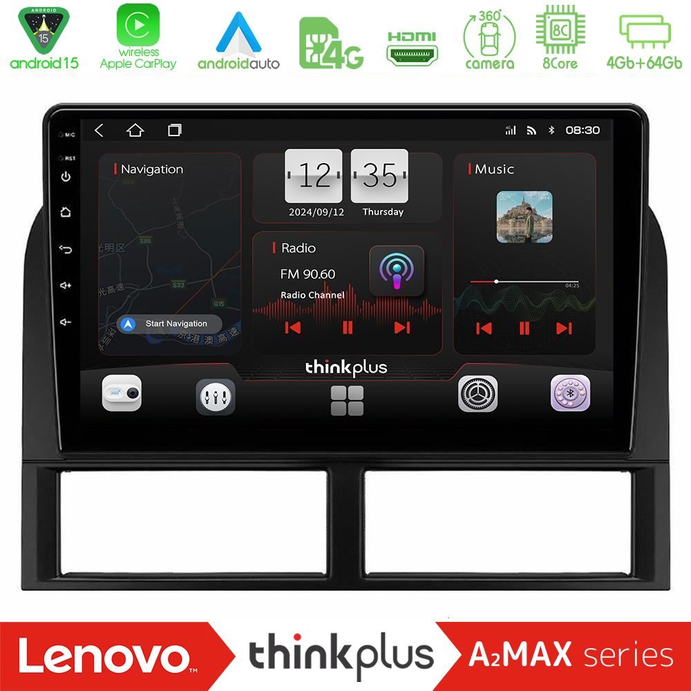 Lenovo Thinkplus A2MAX Series 8Core Android15 4+64GB Jeep Grand Cherokee 1999-2004 Navigation Multimedia Tablet 9"