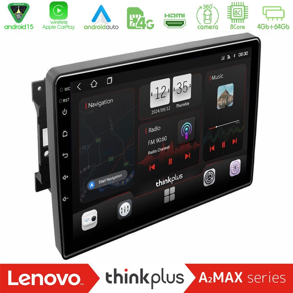 Lenovo Thinkplus A2MAX Series 8Core Android15 4+64GB  Chrysler / Dodge / Jeep Navigation Multimedia Tablet 10"