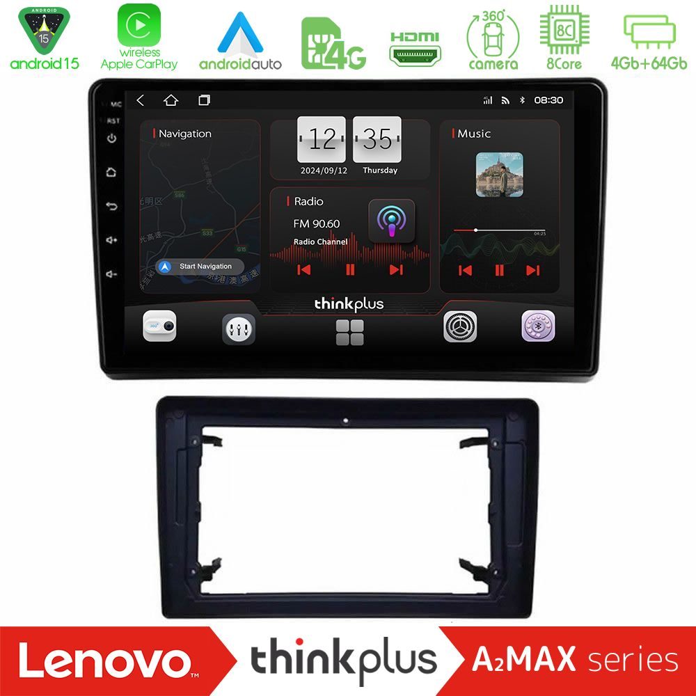 Lenovo Thinkplus A2MAX Series 8Core Android15 4+64GB  Chrysler / Dodge / Jeep Navigation Multimedia Tablet 10"