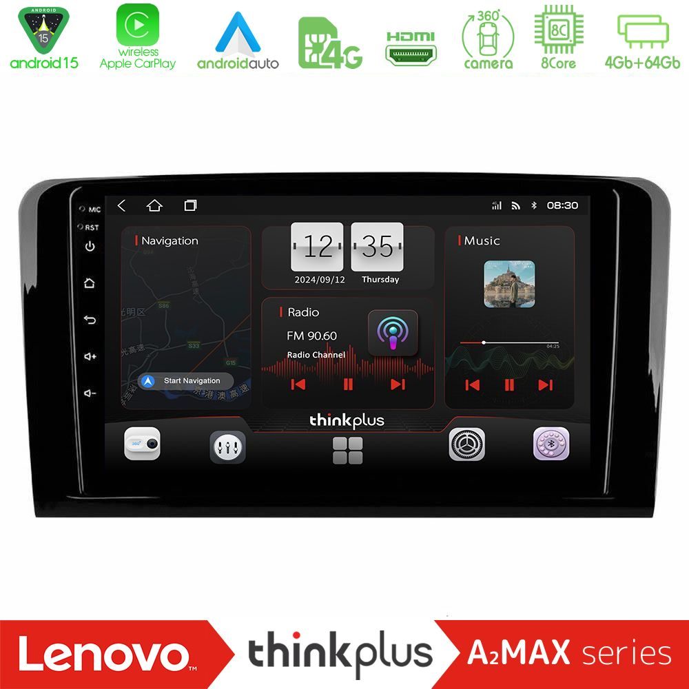Lenovo Thinkplus A2MAX Series 8Core Android15 4+64GB  Mercedes ML/GL Class Navigation Multimedia Tablet 9"