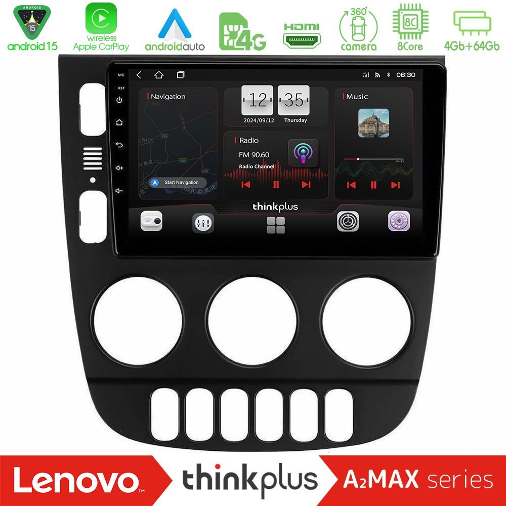 Lenovo Thinkplus A2MAX Series 8Core Android15 4+64GB  Mercedes ML Class 1998-2005 Navigation Multimedia Tablet 9"