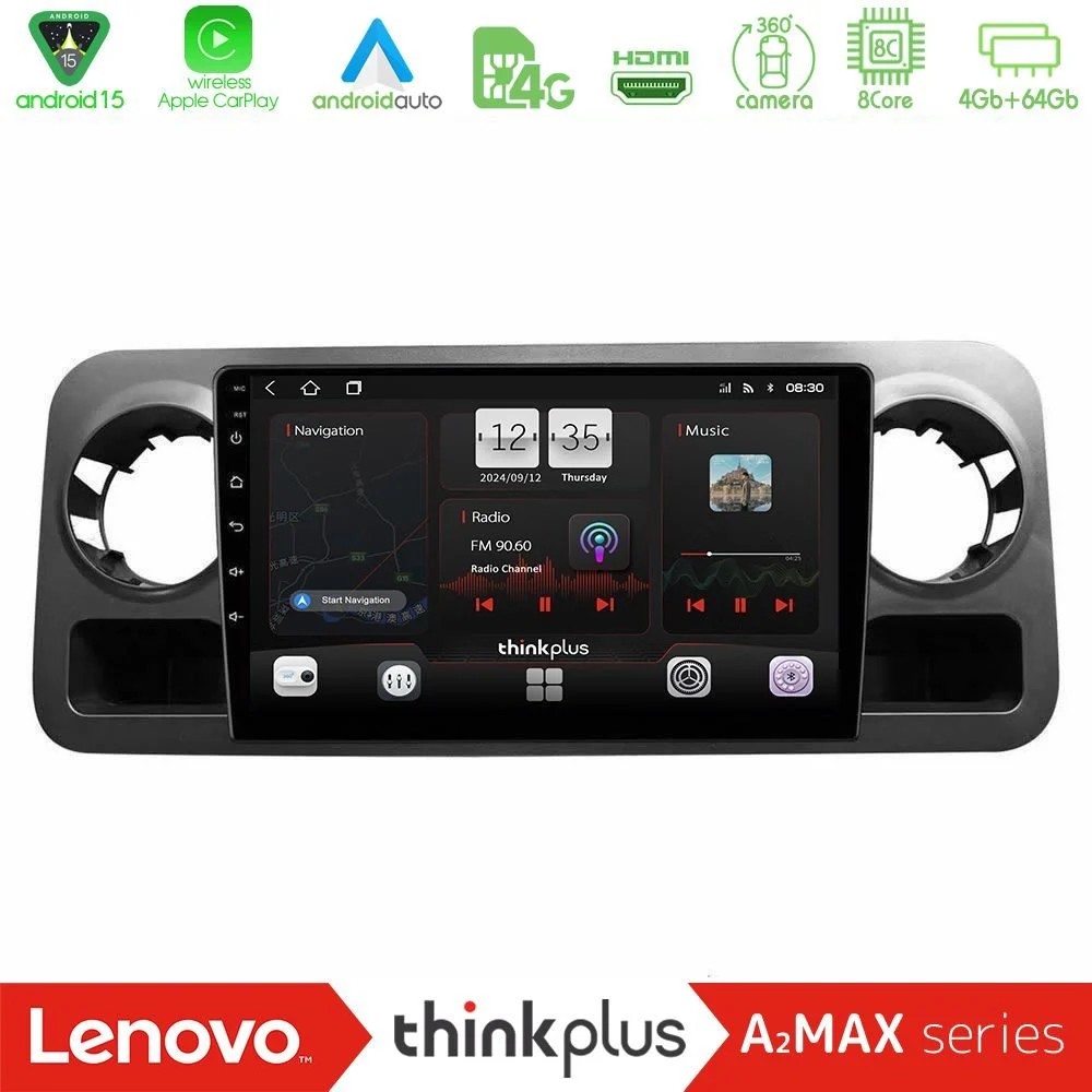Lenovo Thinkplus A2MAX Series 8Core Android15 4+64GB Mercedes Sprinter W907 Navigation Multimedia Tablet 10"