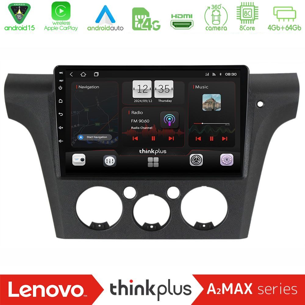 Lenovo Thinkplus A2MAX Series 8Core Android15 4+64GB Mitsubishi Outlander 2002 – 2007 Navigation Multimedia Tablet 10"
