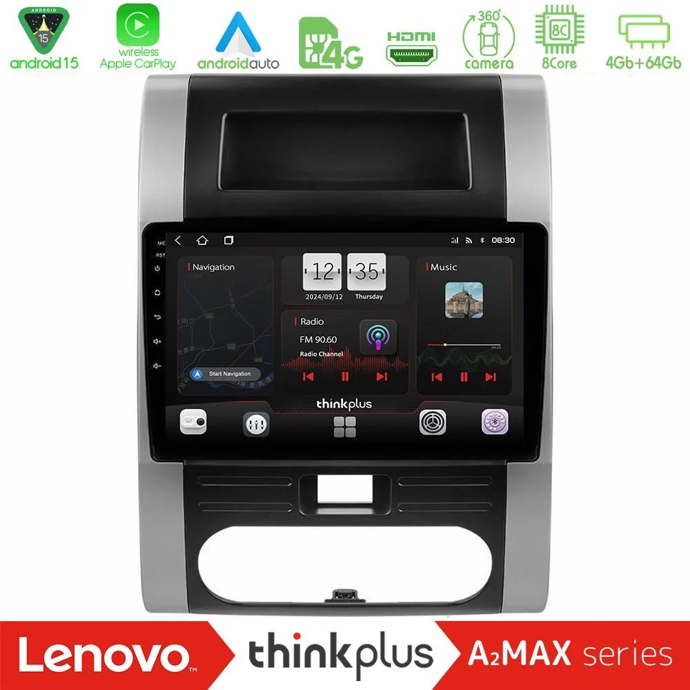 Lenovo Thinkplus A2MAX Series 8Core Android15 4+64GB Nissan X-Trail T31 Navigation Multimedia Tablet 10"