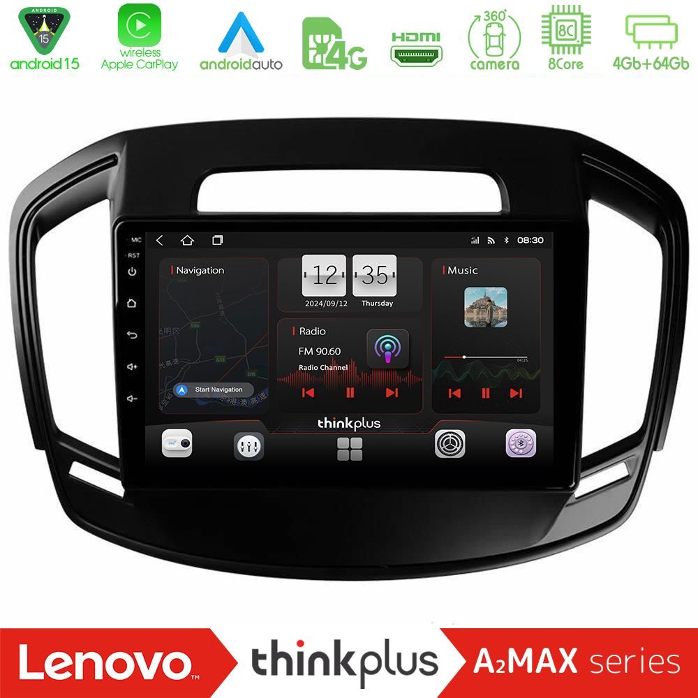 Lenovo Thinkplus A2MAX Series 8Core Android15 4+64GB  Opel Insignia 2014-2017 Navigation Multimedia Tablet 9"
