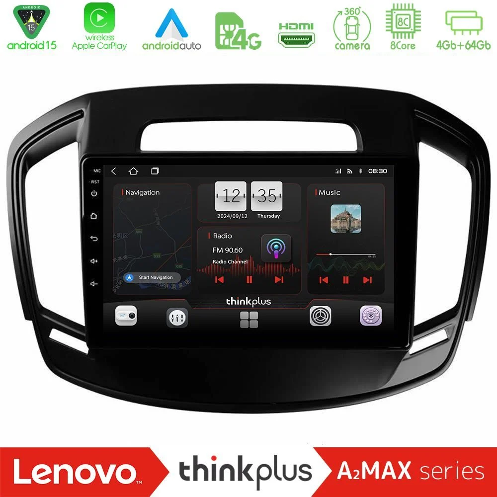 Lenovo Thinkplus A2MAX Series 8Core Android15 4+64GB  Opel Insignia 2014-2017 Navigation Multimedia Tablet 9"