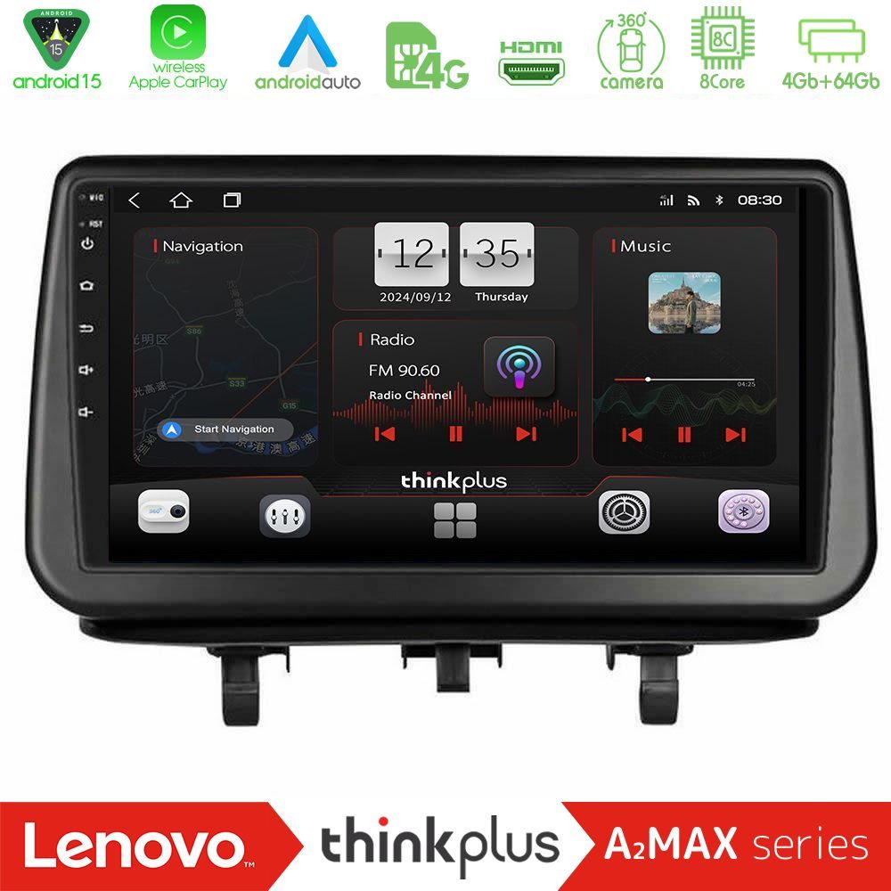 Lenovo Thinkplus A2MAX Series 8Core Android15 4+64GB  Opel Meriva B 2010-2017 Navigation Multimedia Tablet 9"