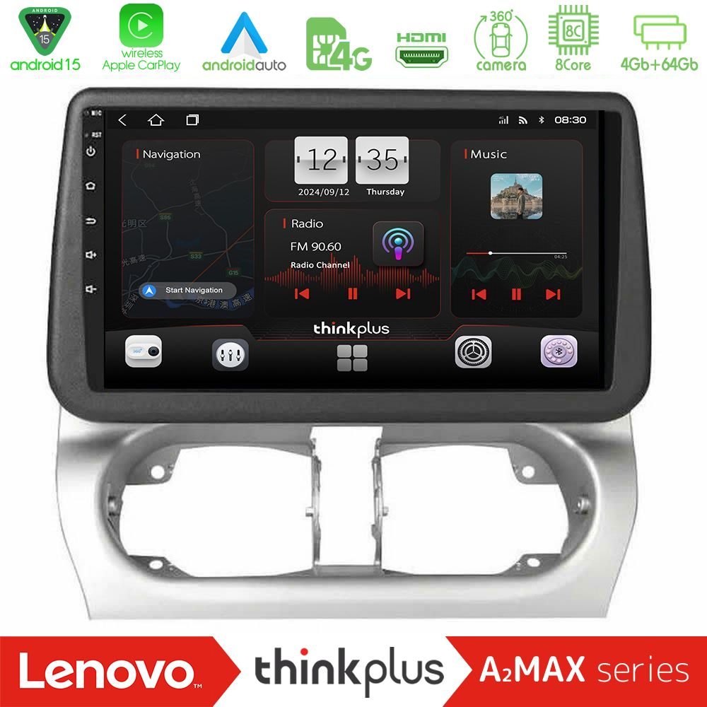 Lenovo Thinkplus A2MAX Series 8Core Android15 4+64GB  Opel Corsa C/Combo C Navigation Multimedia Tablet 9"