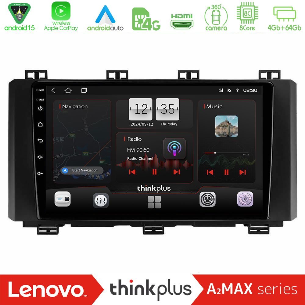 Lenovo Thinkplus A2MAX Series 8Core Android15 4+64GB  Seat Ateca 2017-2021 Navigation Multimedia Tablet 9"