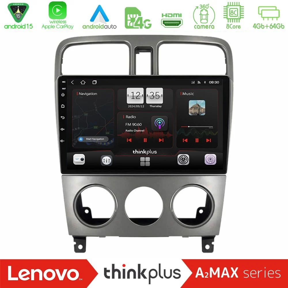 Lenovo Thinkplus A2MAX Series 8Core Android15 4+64GB  Subaru Forester 2003-2007 Navigation Multimedia Tablet 9"