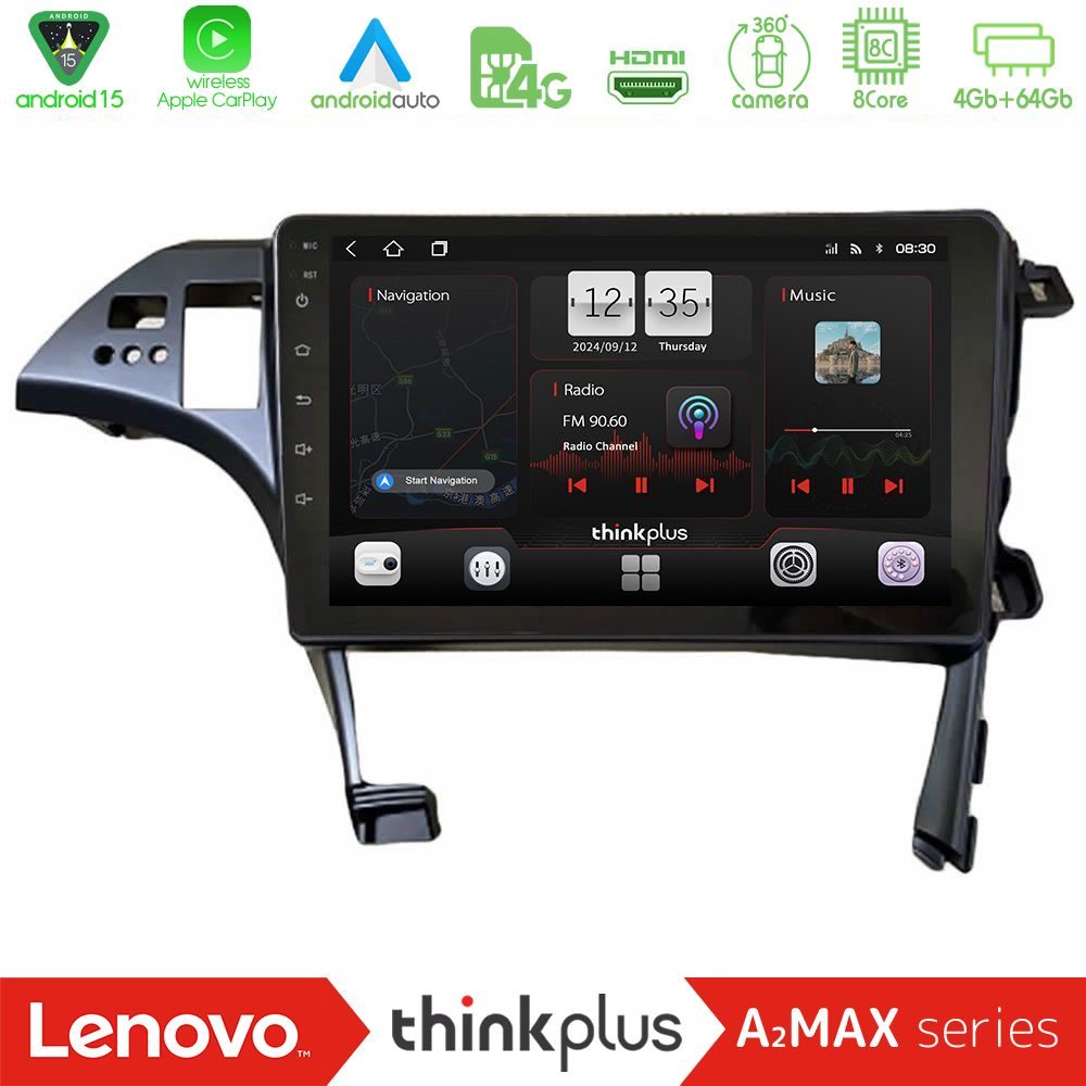 Lenovo Thinkplus A2MAX Series 8Core Android15 4+64GB  Toyota Prius 2010-2015 Navigation Multimedia Tablet 10"