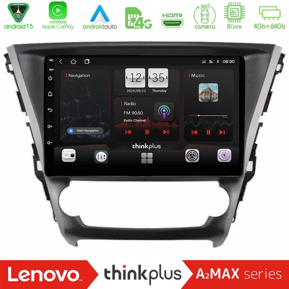 Lenovo Thinkplus A2MAX Series 8Core Android15 4+64GB  Toyota Avensis 2015-2018 Navigation Multimedia Tablet 9"